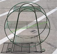 Small Green Metal Round Plant Stand