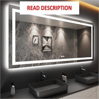 LOAAO 84x40 LED Bathroom Mirror  Anti-Fog