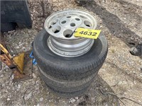 (4) Ford Pinto Rims and (3) Tires
