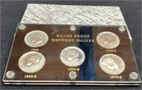 (5) Different Silver Proof Kennedy Half Dollars: