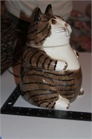 Hand-painted cat cookie jar