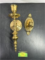 2 Brass Candle Stick Wall Holders