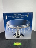 Godinger Silver Plated Cake Stand With Crystal