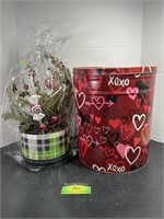 Christmas Basket Arrangement and Valentines Day