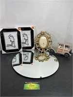 Picture Frames and Hanging Wall Mirror