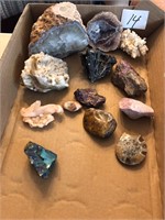 13 pcs Fossils, Rocks, Crystals