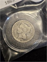 1865 Nickel Three-Cent Piece