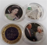 Lot of 4 Queen Elizabeth Commemorative Coins