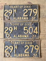 Lot of 1957 Alabama License Plates