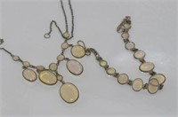 Vintage moonstone necklace and bracelet set