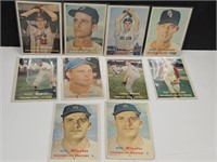 1957 TOPPS 10 Baseball Cards