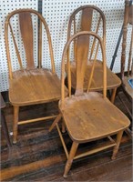 Set of 3 wooden chairs 34"x15"x16" each bidding