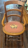 Wooden needle point seat chair Approximately