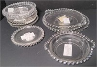 Flat of various Candlewick saucers candy dishes