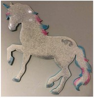 18 inch Wood Unicorn Painted & Sealed with Resin