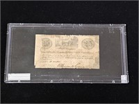 1837 North Carolina Fractional Note $.25