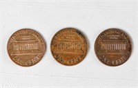 (3) US PENNIES 1c DENVER MINT D 1970's Lincoln