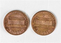 (2) 1973 US PENNIES NO D & D Denver Mint