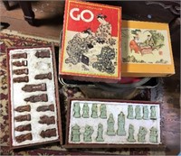 Variety of Asian Games & Stone Chess Pieces