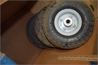 Three White Wheels w/ Tires