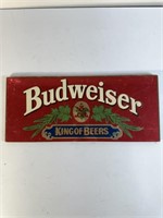 Budweiser king of beers sign, Wood 14.5in x 6.5in