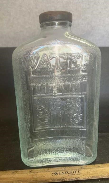 VINTAGE GLASS WATER BOTTLE