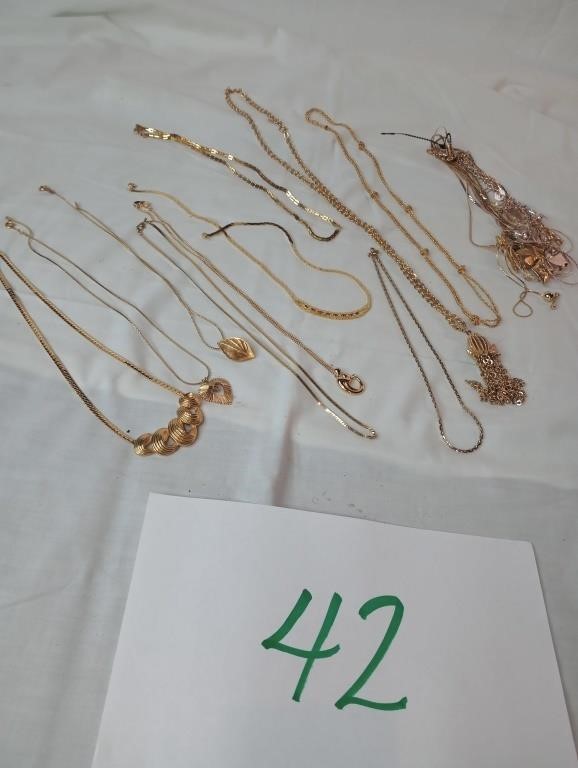 COSTUME, GOLD TONE, JEWELRY NECKLACES