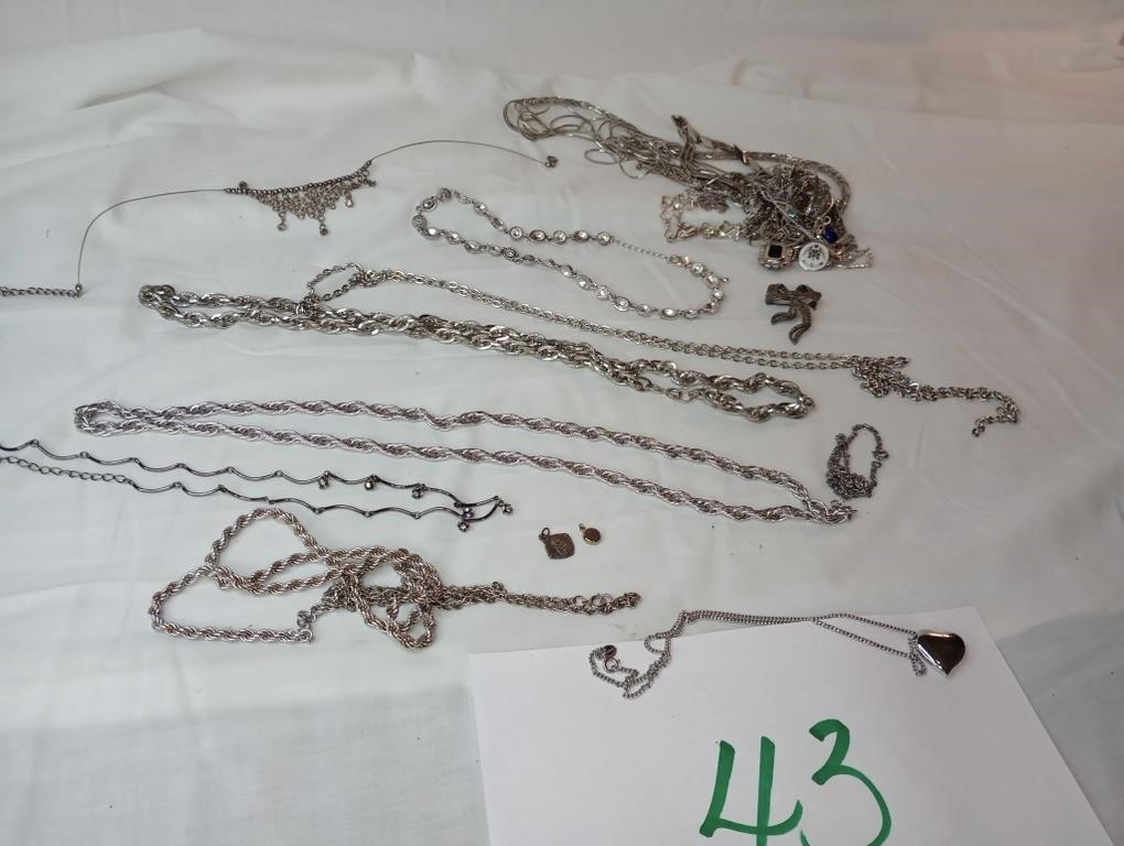 COSTUME SILVER TONE, JEWELRY LOT