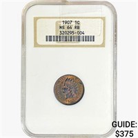 1907 Indian Head Cent NGC MS64 RB