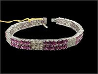 PLATINUM RUBY AND DIAMOND BRACELET BY OSCAR