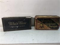 Vintage great advertising tins White rose orange