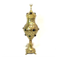 Jeweled Turkish Brass Electric Lamp
