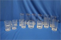 Assortment of glasses, 6.25 down to 3.25"H