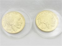 2 - 1999 1 oz gold $50 Buffalo coins