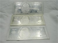 3 - 2010 4 troy oz $100 bill silver bars