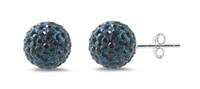 Royal Blue Swarovski Crystal Ball Earrings