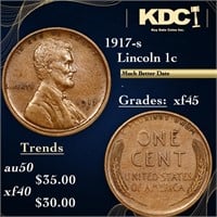 1917-s Lincoln Cent 1c Grades xf+
