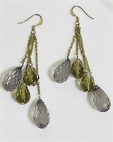 Vintage earrings faceted tear drop beaded