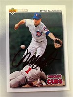 Cubs Ryne Sandberg Signed Card with COA