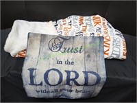 Fall Throw Blanket w/ Trust Pillow Cover