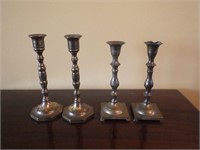 Old Pewter Candle Stick Holders