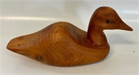 NICE HAND CARVED DUCK DECOY W GLASS EYES
