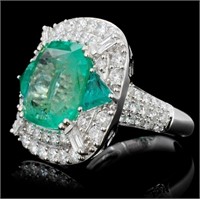 18K Gold Ring w/ 12.21ct Emerald & 2.58ct Diam