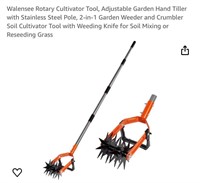 Walensee Rotary Cultivator Tool, Adjustable Garden