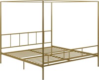 Novogratz Marion Metal Canopy Bed  King  Gold