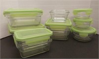 Glasslock glass storage containers w/lock lids. 3