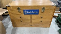 ROLLS ROYCE WOODEN TOOL BOX 20" X 9" X 12"