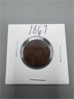 1867 two cent coin