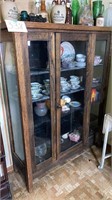 China hutch glass front. Antique.