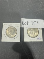 2 1964 KENNEDY HALVES